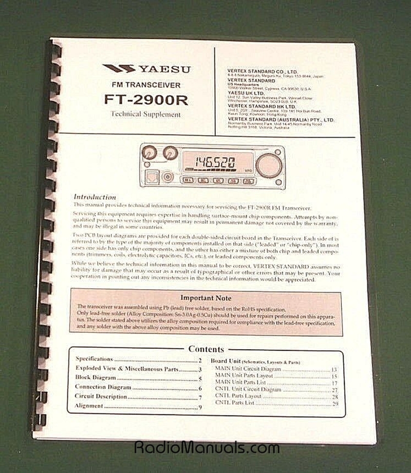 Yaesu FT-2900R Service Manual